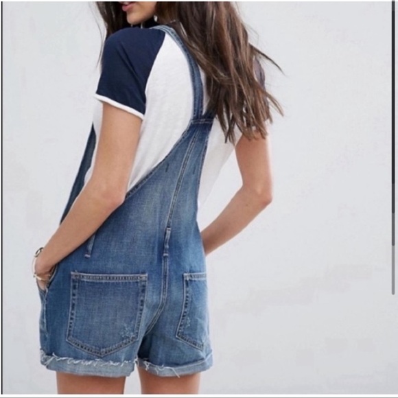 Abercrombie & Fitch Denim Short Overalls S - Picture 9 of 17